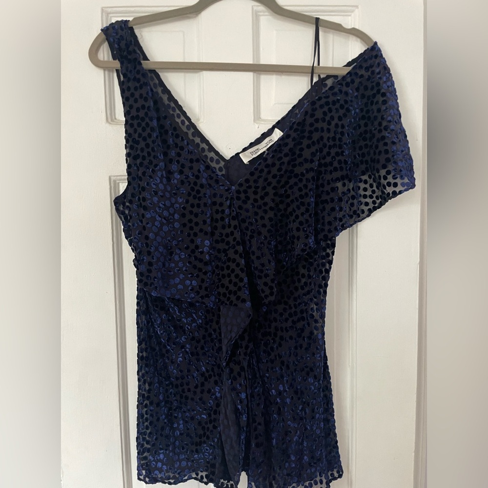 Diane von Furstenberg Polka Dot Blouse – Viscose/Silk